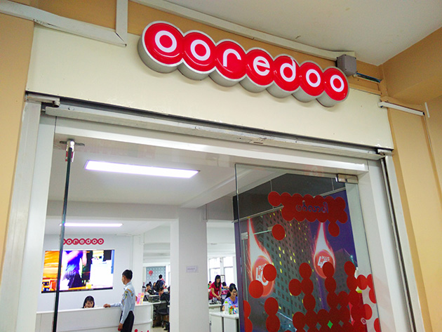 Ooredoo Myanmarの本社受付。