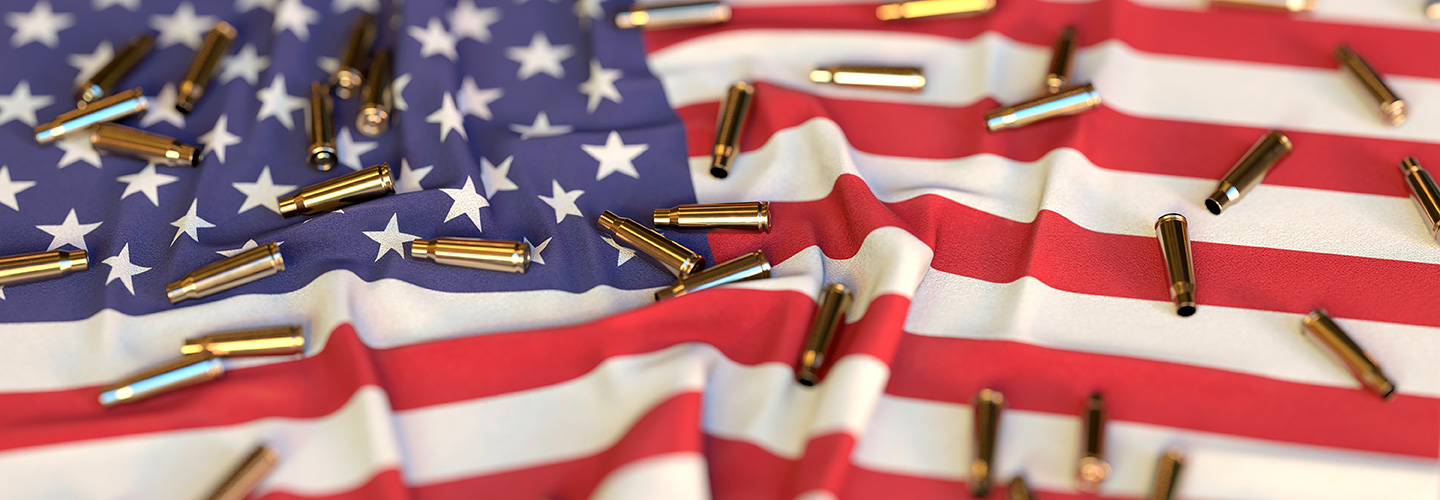 米国　銃社会　国旗　イメージ